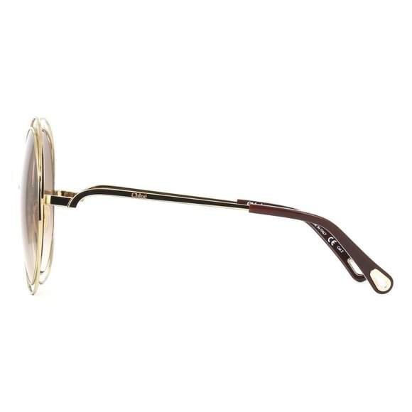 New CHLOE Gold Round CH0045S 001 Sunglasses Women - Picture 3 of 4